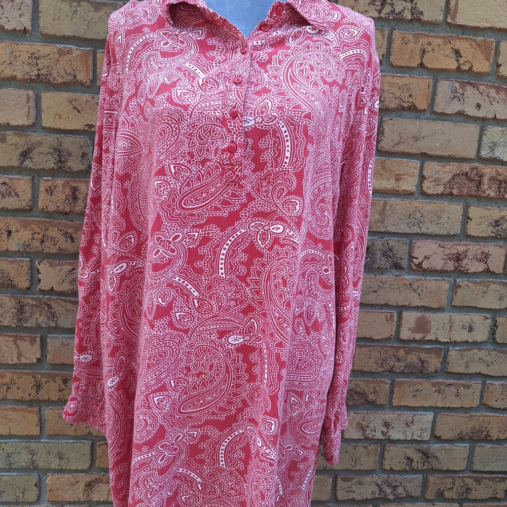 Paisley Red Women's Tunic Top